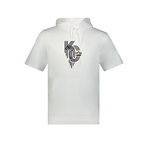 [6871.005.S-LOGO3] Men's Dri Fit Short Sleeve Hoodie (Adult S, White, Logo 3)