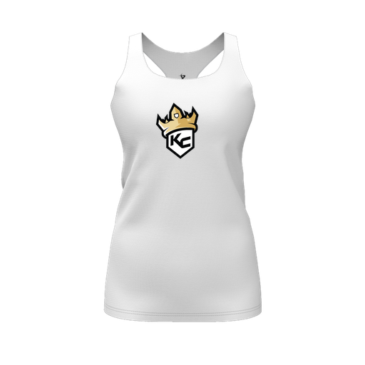 [FT0TRBWH-FYS-LOGO1] Decker Racerback Tank Top (Female Youth S, White, Logo 1)