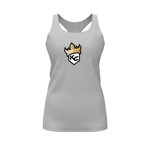 [FT0TRBGY-FYS-LOGO1] Decker Racerback Tank Top (Female Youth S, Gray, Logo 1)