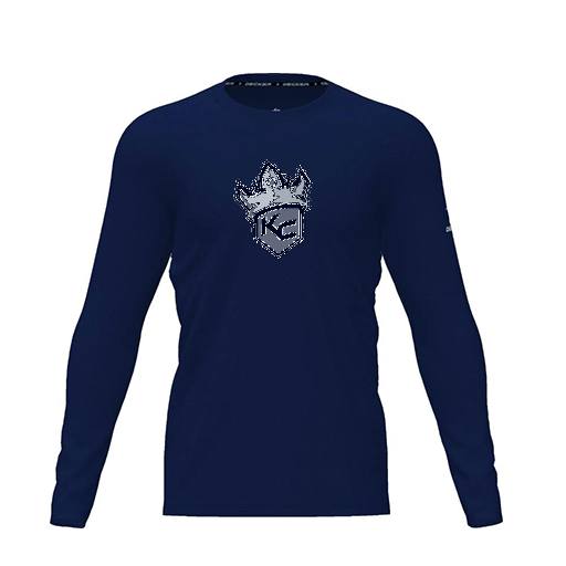 [FTLCDFNV-YXS-LOGO1] Dri Fit Performance T-Shirt (Youth XS, Navy, Logo 1, Long Sleeve)