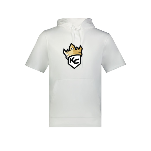 [6871.005.S-LOGO1] Men's Dri Fit Short Sleeve Hoodie (Adult S, White, Logo 1)