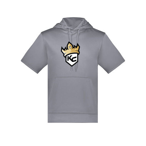 [6871.059.S-LOGO1] Men's Dri Fit Short Sleeve Hoodie (Adult S, Gray, Logo 1)