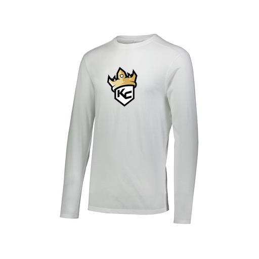 [FTLCUBWH-AXS-LOGO1] Decker Men's Tri-Blend T-Shirt - Long Sleeve (Adult XS, White, Logo 1)