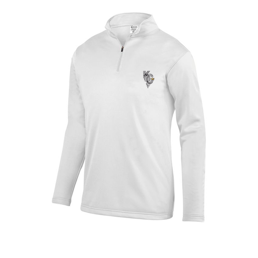 [FOLQFFWH-AS-LOGO3] Decker Men's FlexFleece 1/4 Zip (Adult S, White, Logo 3)