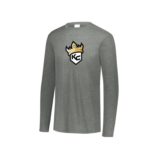 [FTLCUBGY-YS-LOGO1] Youth LS Ultra-blend T-Shirt (Youth S, Gray, Logo 1)