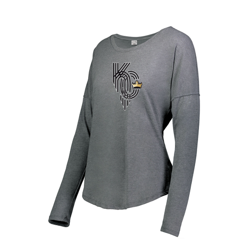 [FTLCUBGY-FAS-LOGO3] Decker Women's Tri-Blend T-Shirt - Long Sleeve (Female Adult S, Gray, Logo 3)